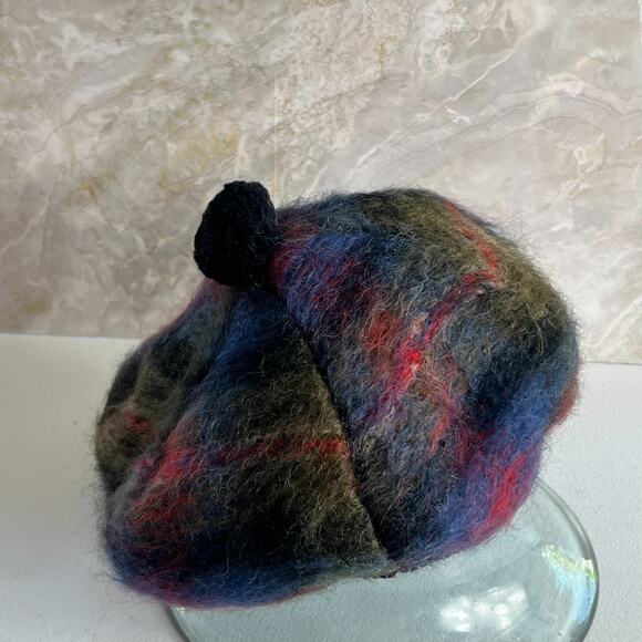 The Jacobite Tartan Mohair/ Wool Blend Beret Hat Woven In Scotland - Picture 11 of 12